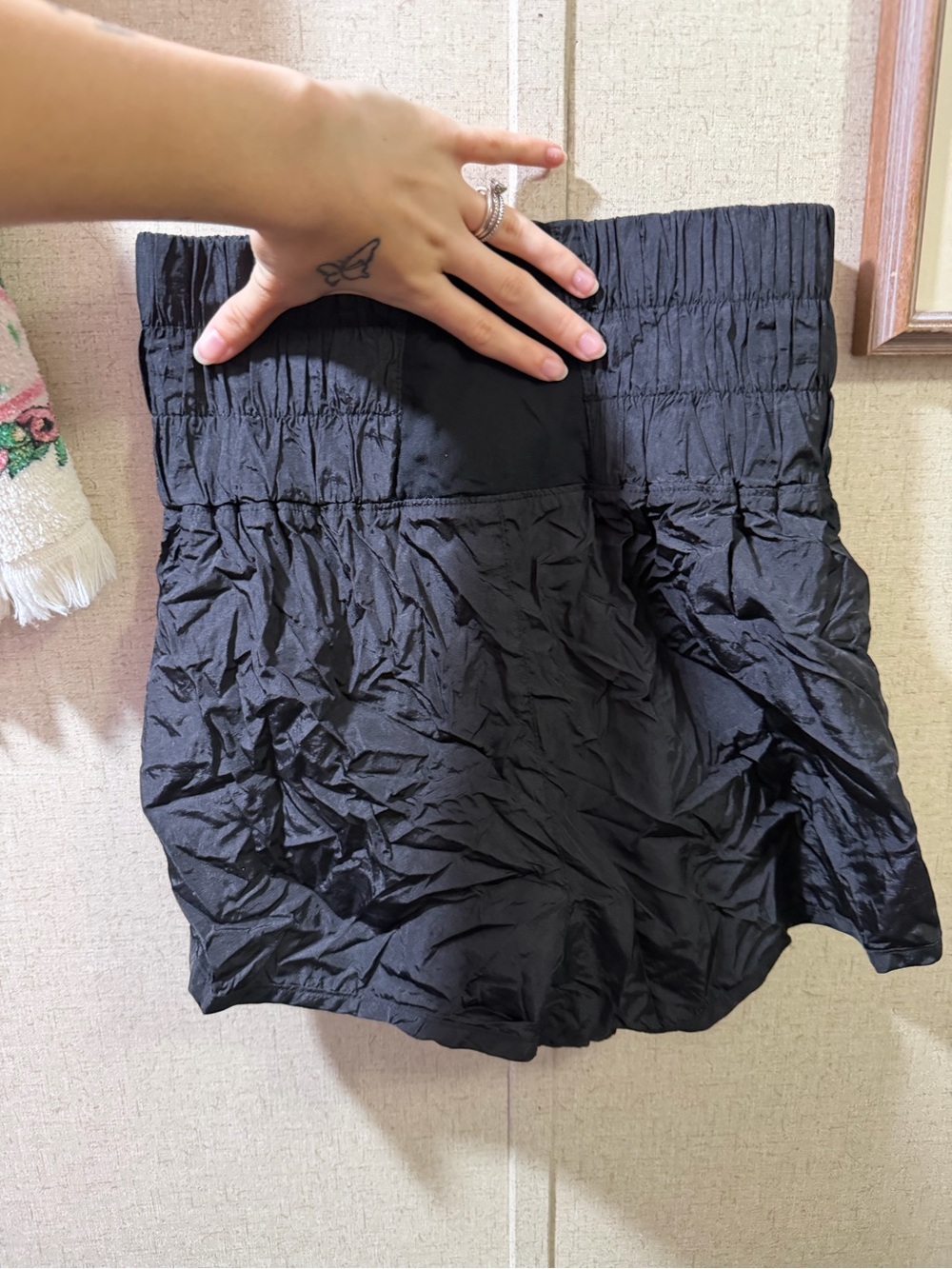 Free People Black Athletic Shorts with Wide Waistband - Picture 3 of 3